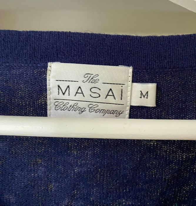 Granatowy sweter kardigan rozpinany w żakardowe wzory angora wełna M