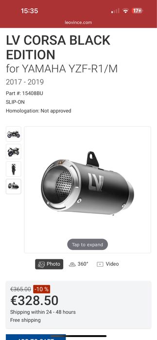 Ponteira Leovince Corsa Black edition Yamaha R1/R1M