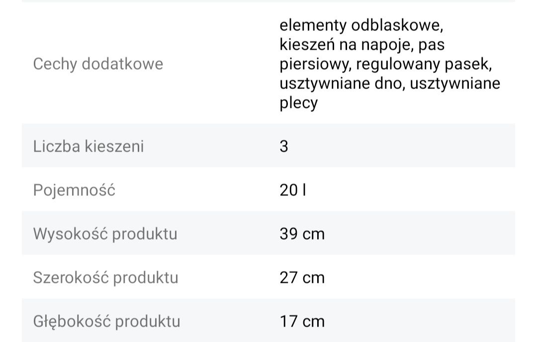 Plecak szkolny 20l