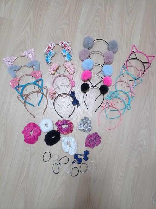 Zestaw opasek i gumek do włosów