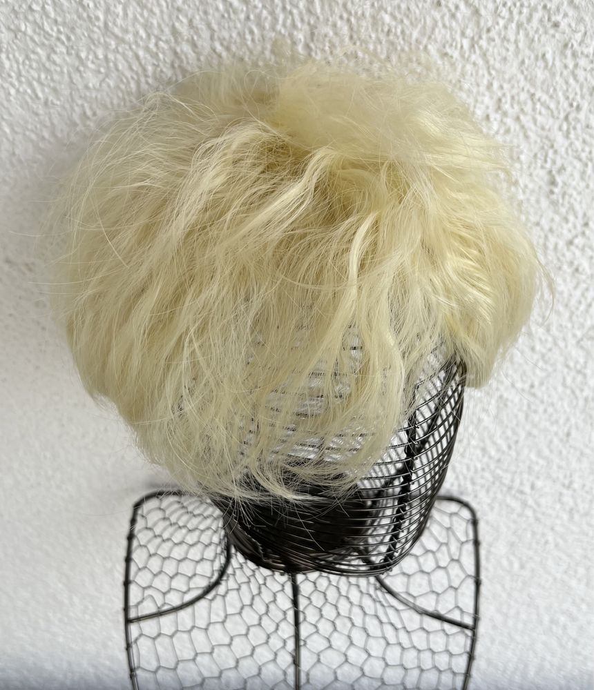 Premium Ultra włosy doczepiane, jasny blond, topper, tupet, fale
