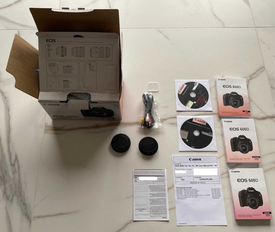 Canon 600D pudełko, instrukcje, kabel - idealny stan
