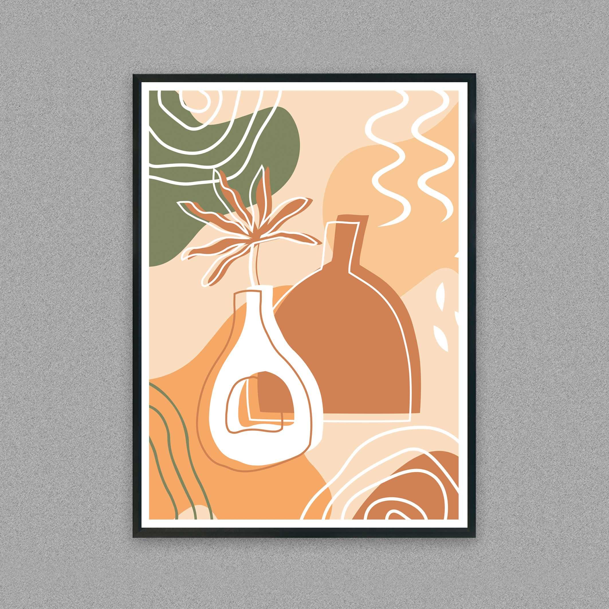 plakat Boho abstrakcja, stylowy obraz plakat boho do pokoju abstrakcja