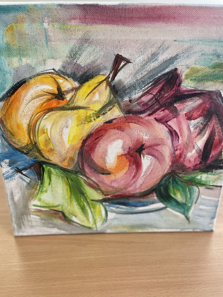 Obraz malowany ręcznie owoce