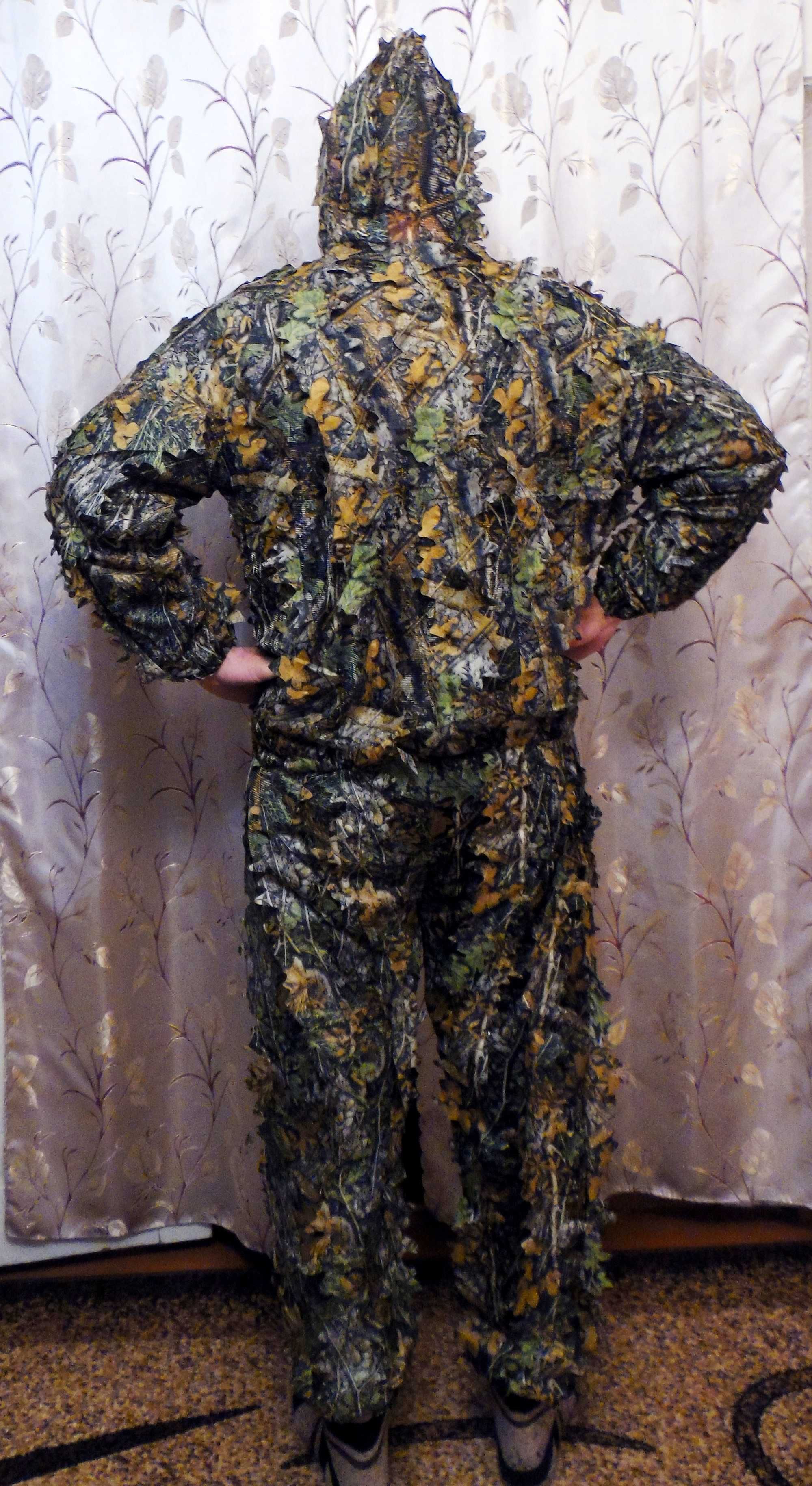 Камуфляжный костюм с 3D листиками: брюки + курточка