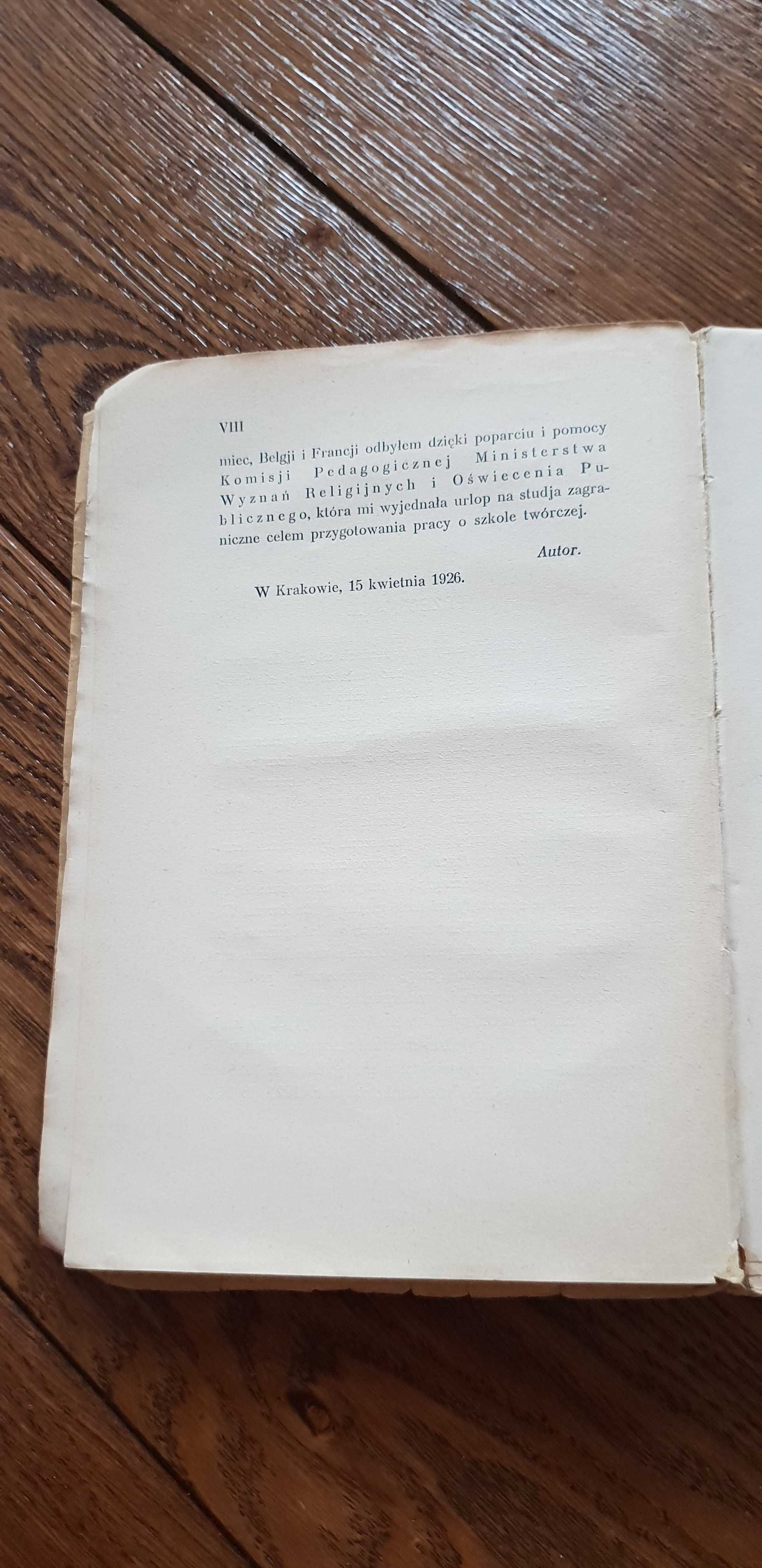 Książka rok 1926 "Szkoła Twórcza"  Henryk Rowid