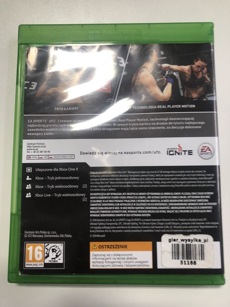 UFC 3 PL Xbox One Sklep Warszawa Wola