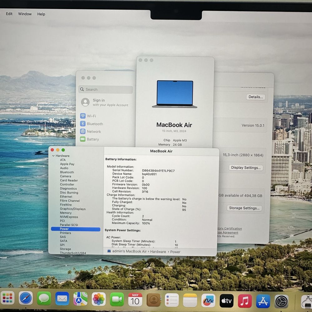 Як новий! MacBook Air 15" 2024 M3 Space Gray 24GB 512GB SSD