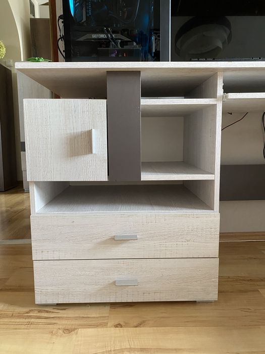 Biurko siwe gamingowe do pracy nauki agata meble ikea