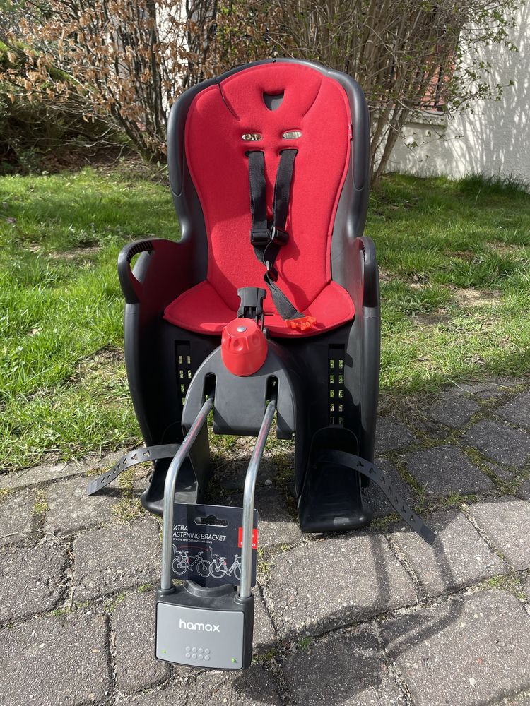 Hamax fotelik rowerowy dla dziecka do 22kg + nowy adapter na ram
