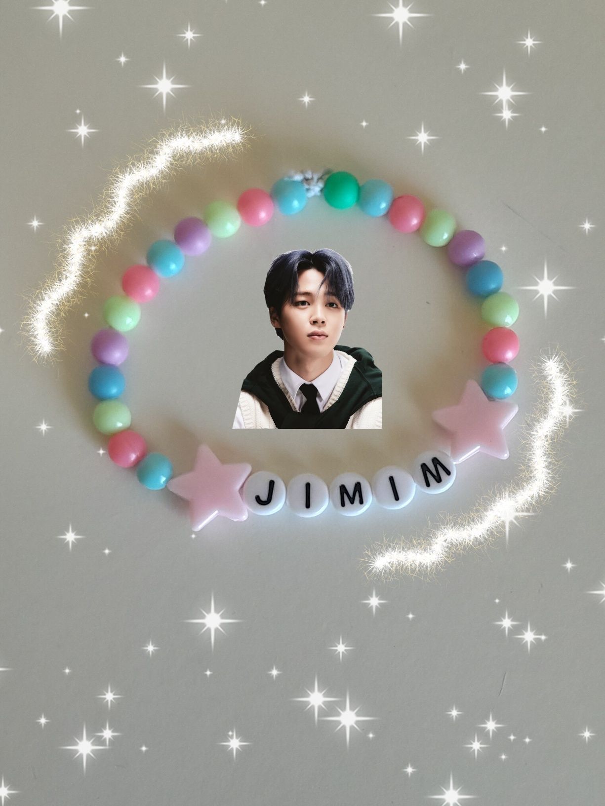 Pulseira jimin BTS feita a mão