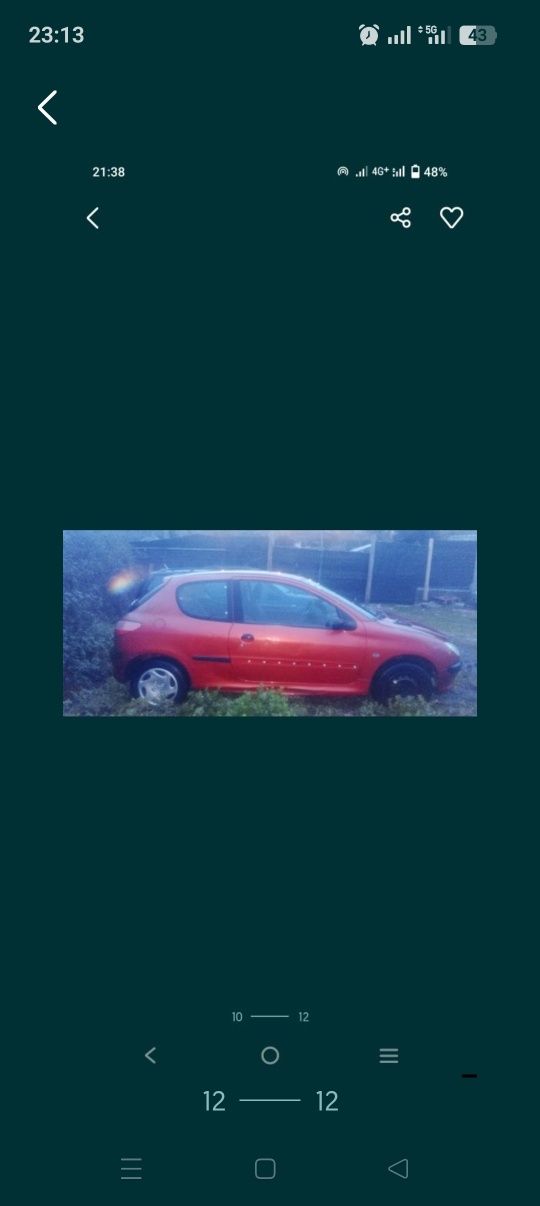 Peugeot 206 1.1 gasolina so peças