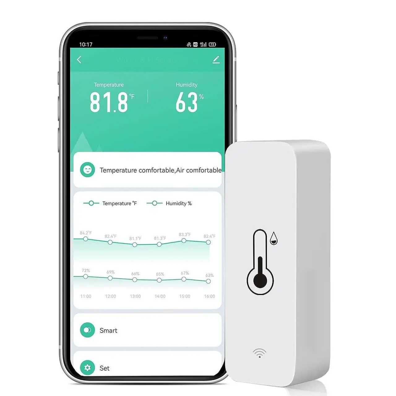 Розумний датчик температури та вологості Tuya, Bluetooth 5.0, BTH01.