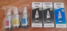 Tusze 664 Epson oryginalne czarny 2 szt.+ 3 kolory