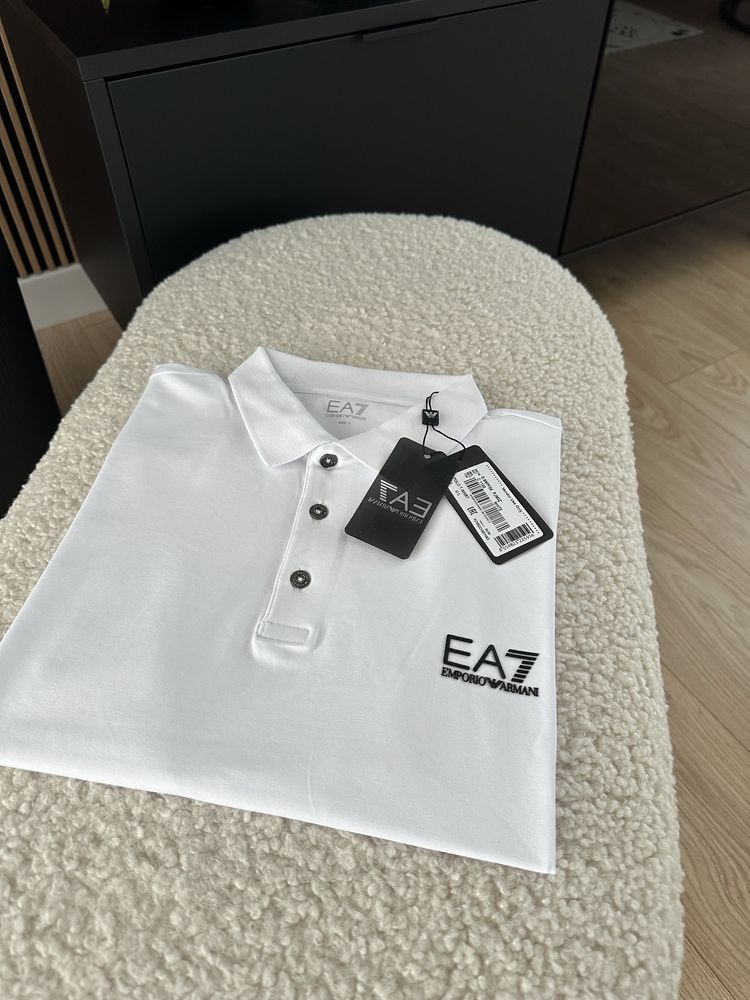 Koszulka polówka męska polo  - Armai Empoiro - EA7 - biala