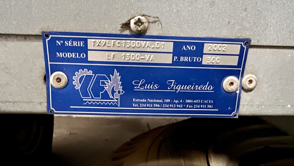 Atrelado Luís Figueiredo LF 1300-VA | Tampa Fechada | 300kg