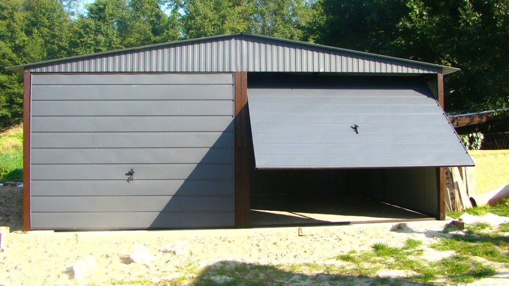Garaż blaszany 7x6m z Dwoma Bramami , oknami , i możliwośćią PÓŁPIĘTRA
