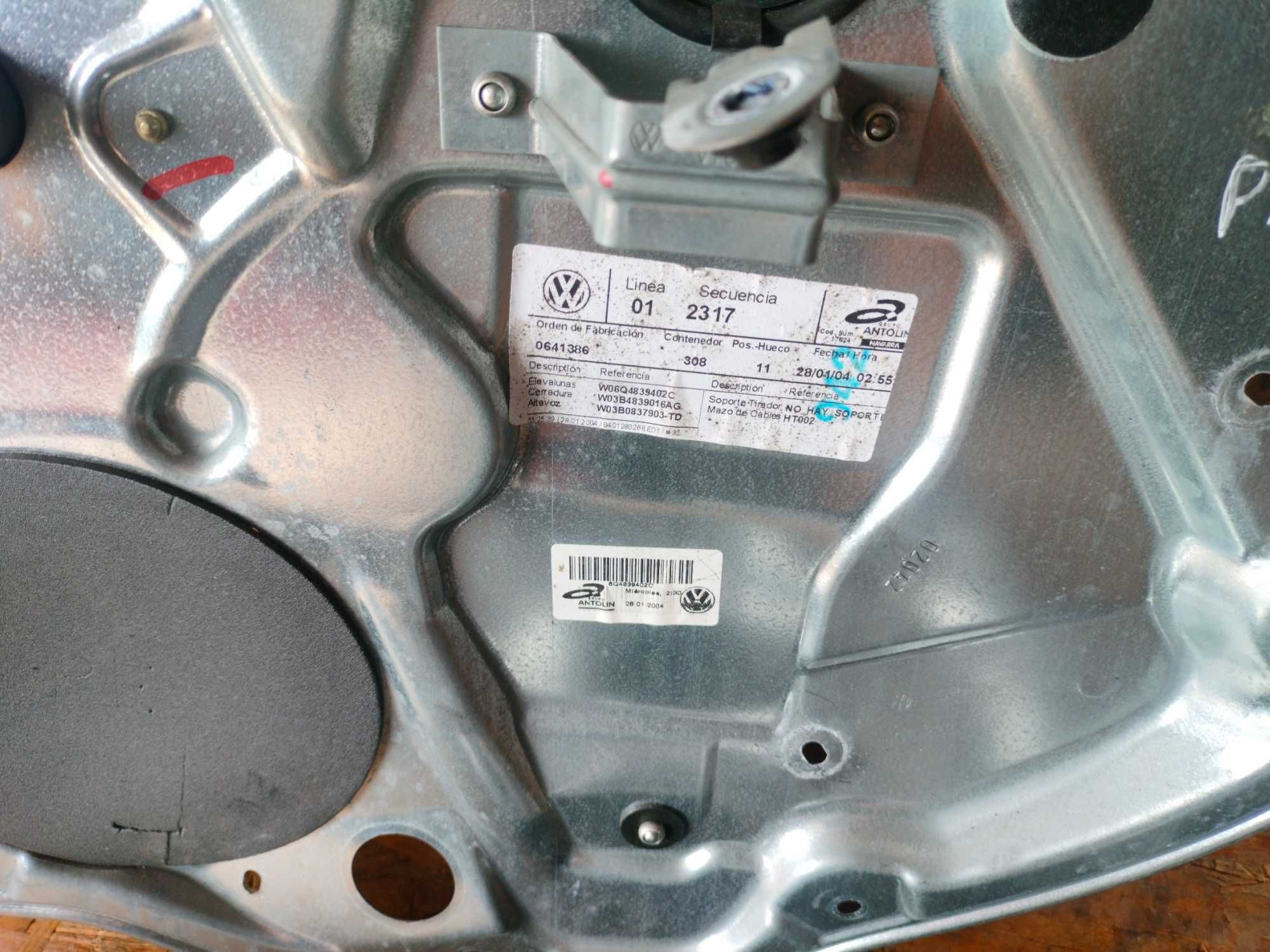 podnośnik mechanizm szyby drzwi lewy prawy tył vw polo 9N IV 4