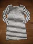 Vestido de malha branco às riscas L