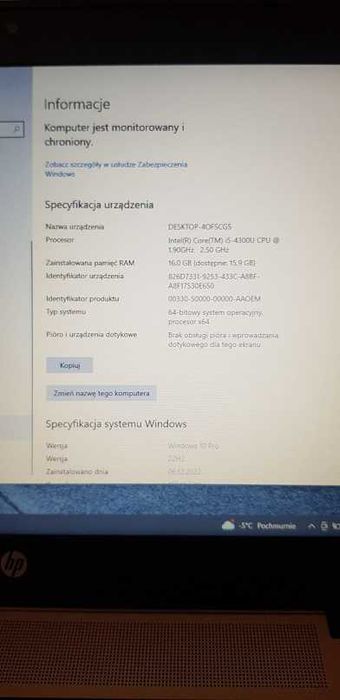 Sprzedam laptopa HP