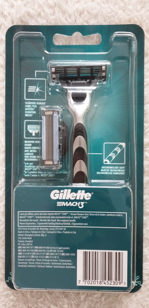 Gillette Mach 3  nowy,
w zestawie maszynka i 2 wkłady