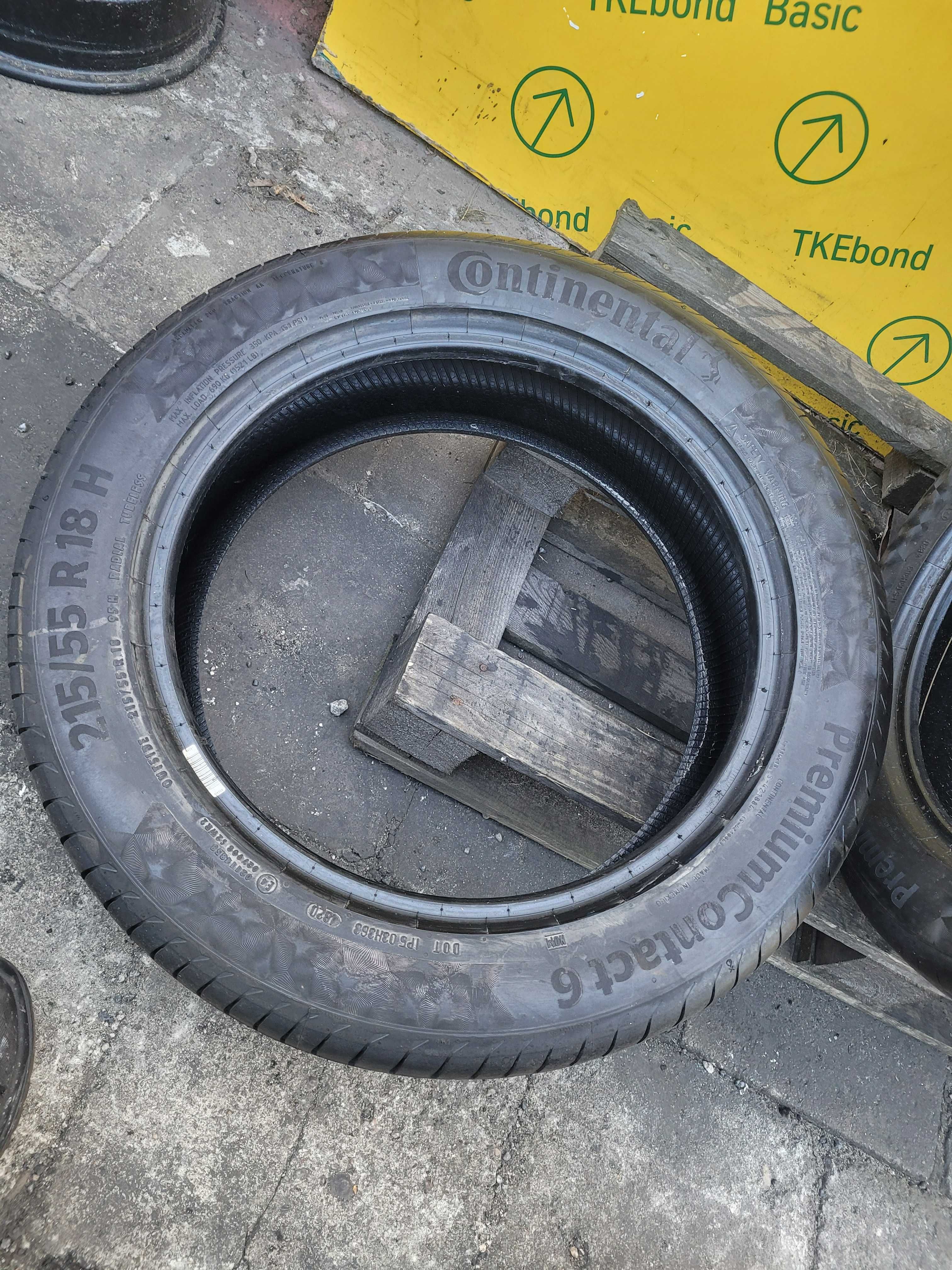 Opony Letnie 215/55R18 Continental PremiumContact 6 4szt Montaż Nowe