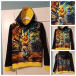 Nowa bluza "Pikaczu" z kapturem 134 oversize, unisex