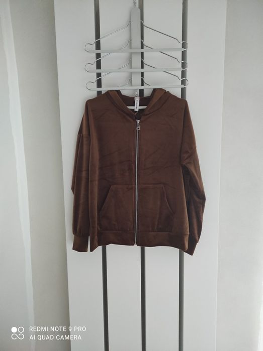 dres welurowy komplet / rozm. s-m / karmel brązowy