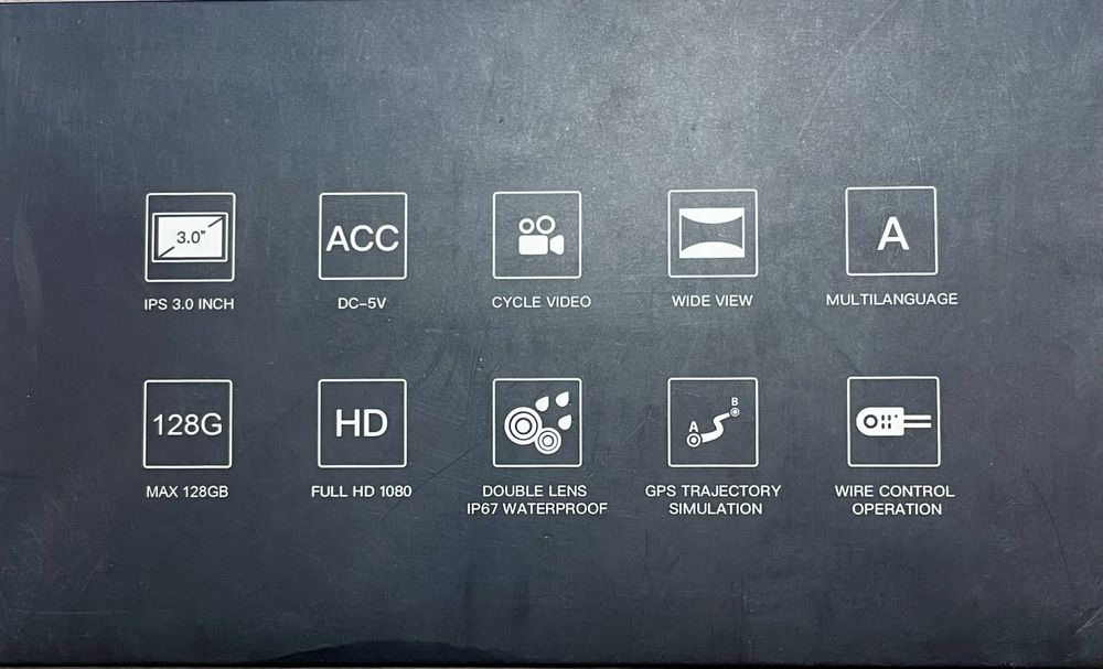 Мото відео реєстратор , дві камери, Full hd,