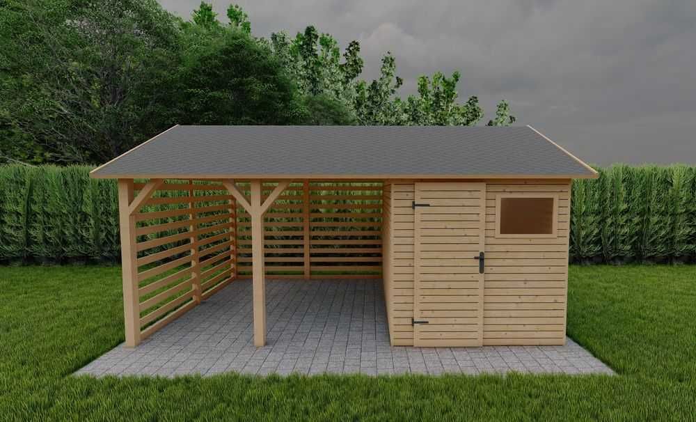 Domek Narzędziowy, Drewutnia, Altana, Wiata 2w1 Farmer Classic Plus