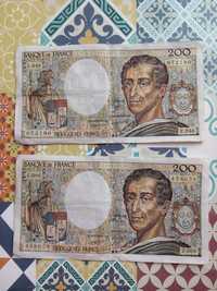 Zestaw 200 frankow 1987, 1989 Francja
