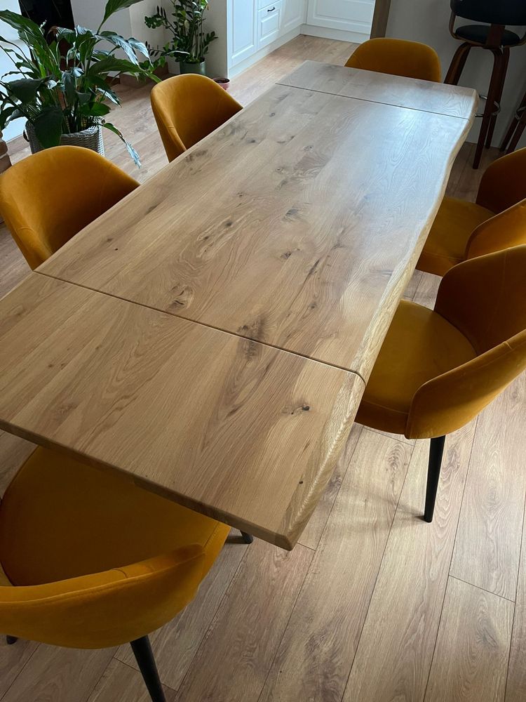 Stol debowy Dostawki Loft  Dab Lite drewno Rustic Nowoczesny Lity dab