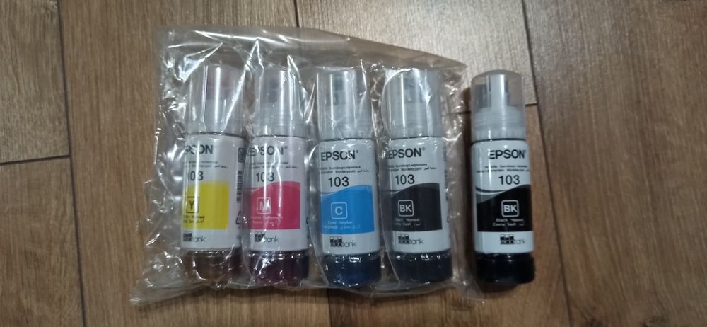 Tusze Epson 103 , CMYK 4x65ml plus 65ml gratis Oryginalne do EcoTank