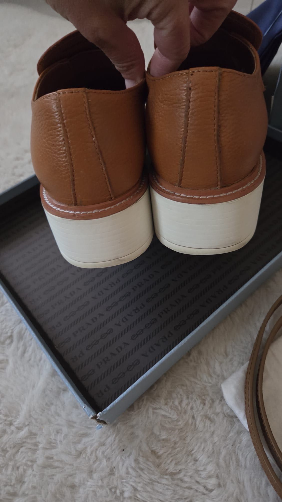 Buty mokasyny Prada brązowe rozmiar 38