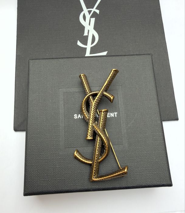 Broszka YSL snake stare złoto