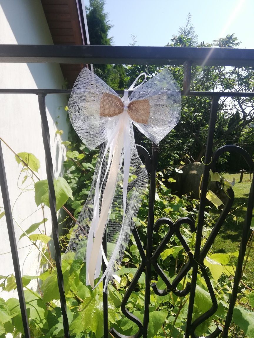 Kokardy na ogrodzenie ślub wesele dekoracje weselne