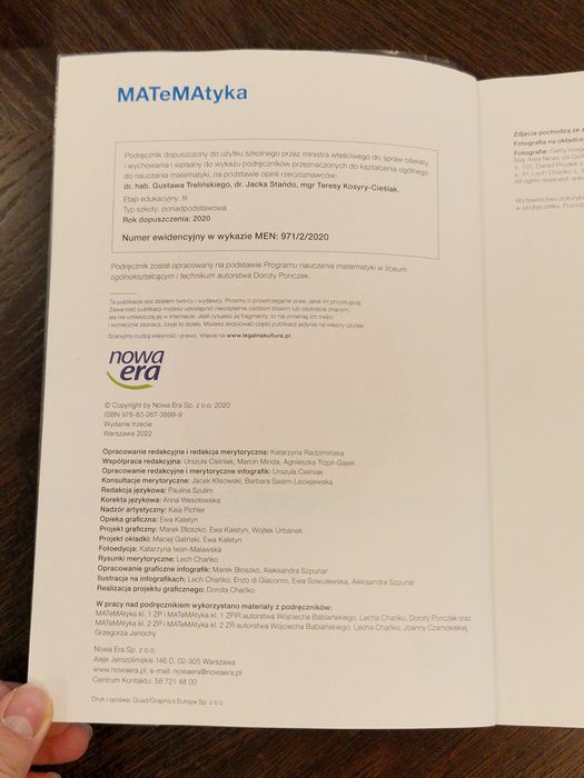 Podręcznik Matematyka 2 zakres podstawowy 2022 Nowa Era