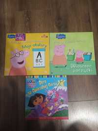 2 Książeczki Świnka Peppa + książeczka Dora na Gwiezdnej Górze