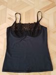 Czarny koronkowy top M