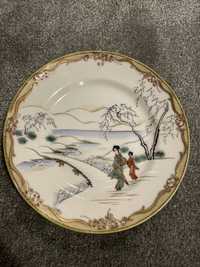 Chiński talerzyk porcelana gejsza