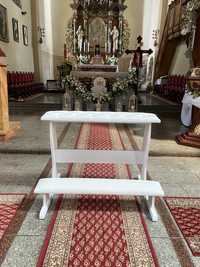 Zestaw do Kościoła - Biały Klęcznik + Złote Krzesła Chiaviari