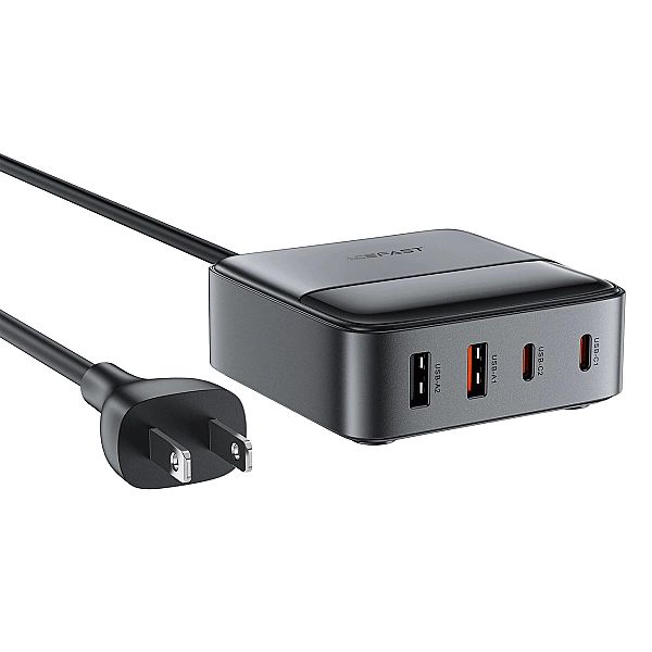 Stacja ładująca Acefast Z6 PD65W GaN (2 x USB-C + 2 x USB-A) z końcówk