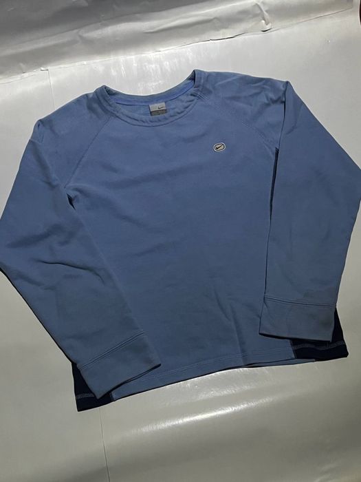 вінтажний голубий світшот nike на сірих бірках(sk8,vintage, y2k)