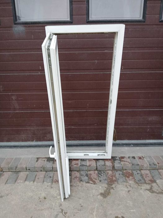 Okno ze szprosem 65x152 białe wąskie dzielone okna DOWÓZ CAŁY KRAJ