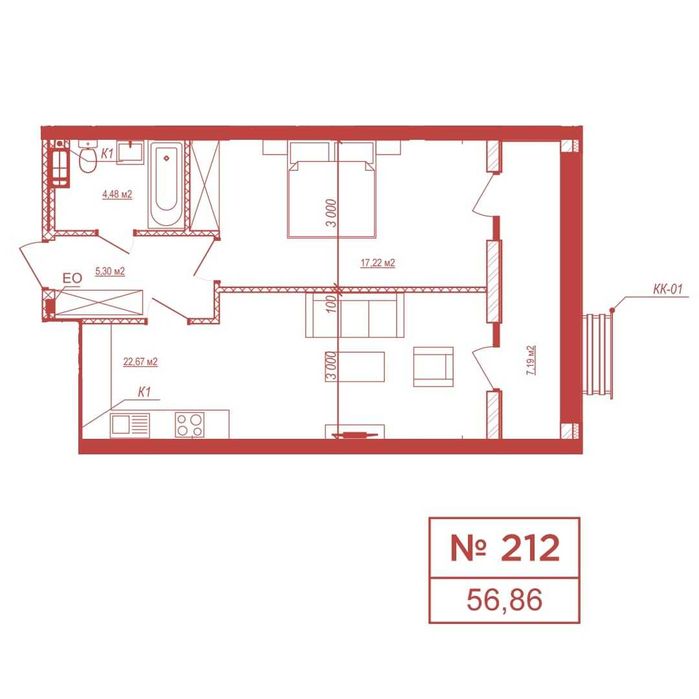 1-кімн. від забудовника. 57 м2. Готовий будинок. ЖК «Crystal Avenue»