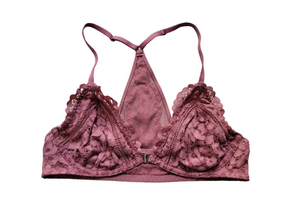 Koronkowy różowy stanik biustonosz Victoria's Secret 75B 34B bielizna