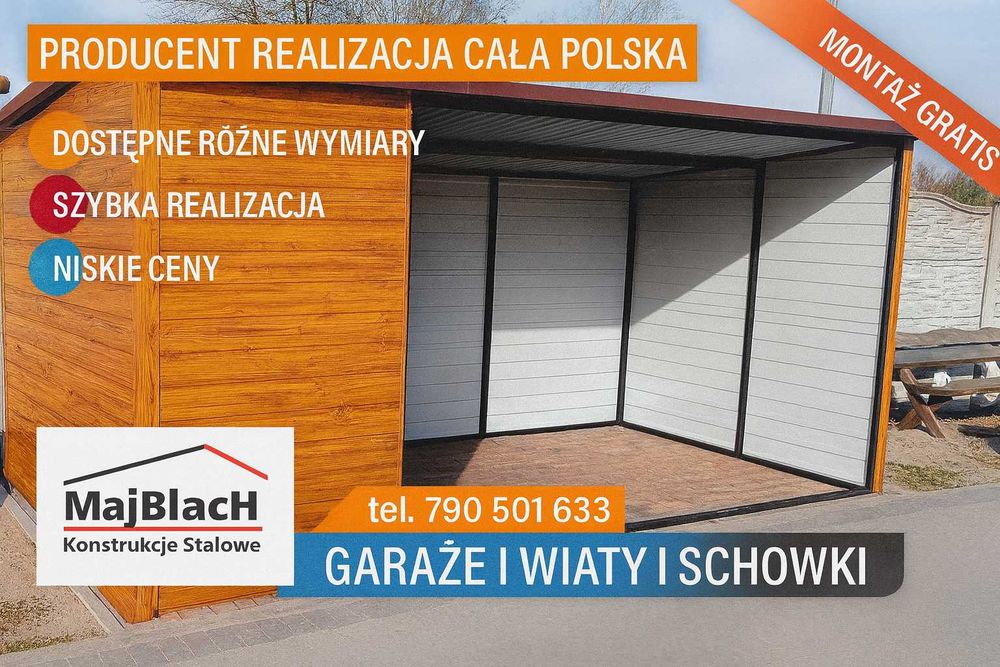 Mały Schowek Otwarty Złoty Dąb -NISKA CENA|Blaszak - Garaż – Maj-Blach
