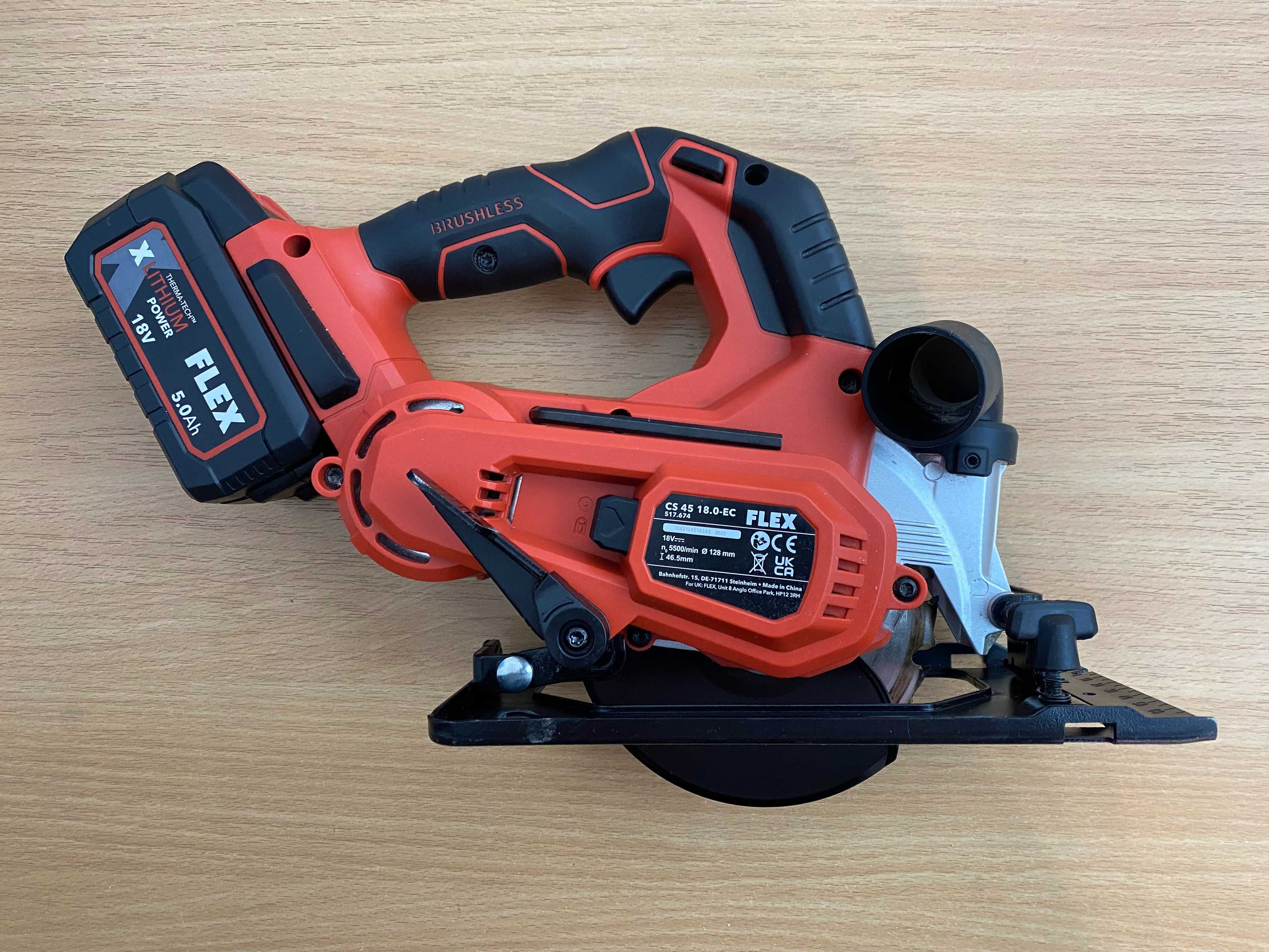 Piła pilarka tarczowa FLEX CS 45 18.0-EC C z aku 18V 5.0Ah ideał