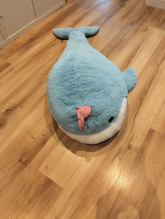 Peluche grande  baleia azul