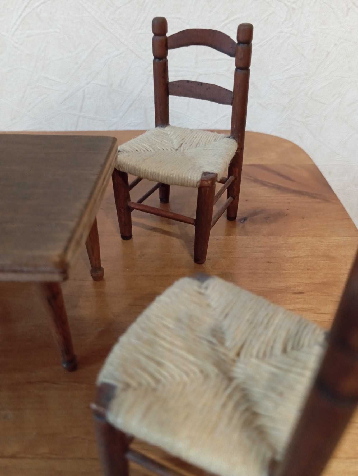 Винтажные миниатюрные кресла с плетеным сиденьем Rush, для куклы